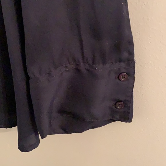 Calvin Klein Jeans Blouse Navy Blue Long Sleeves Button Down Top Shirt XL Talla - Picture 5 of 10